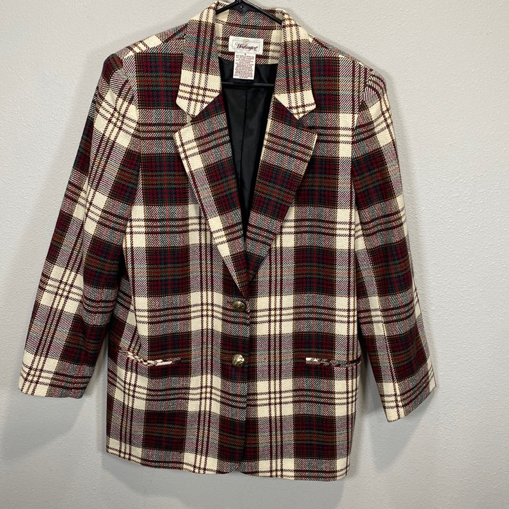 Worthington plaid‎ lined blazer vintage